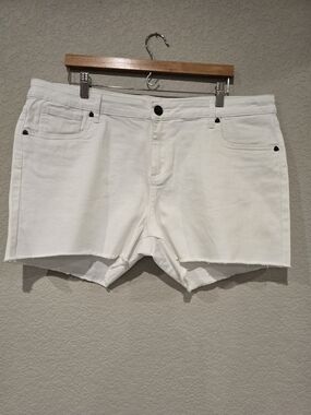 Kut from the Kloth White Denim Cutoff Shorts